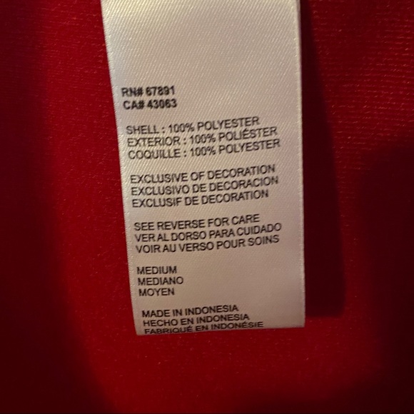 Umbro Men’s Red Medium Zip Up Blouson Jacket - Picture 4 of 6